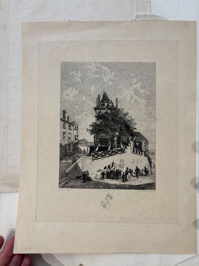 POCHETTE A DESSINS comprenant, gravures et...