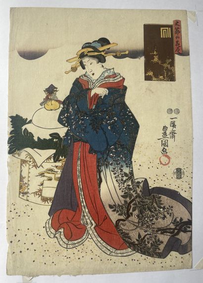 Ensemble d'estampes comprenant: 
- Utagawa...