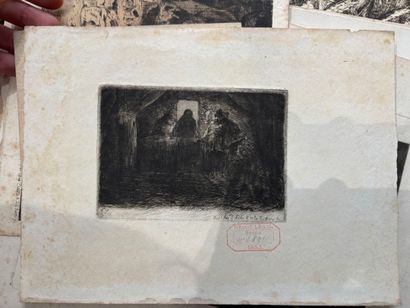 POCHETTE A DESSINS comprenant des gravures...