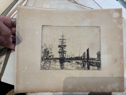 POCHETTES A DESSINS comprenant, huile sur...
