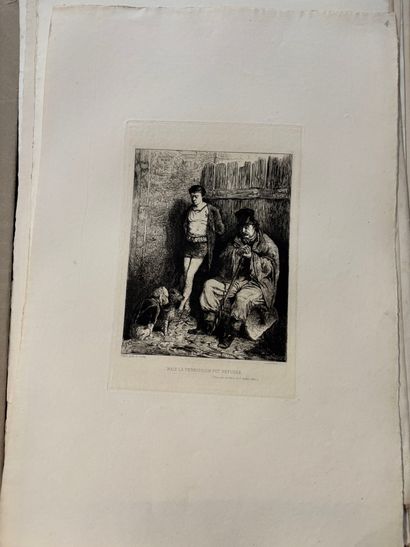 POCHETTE A DESSINS comprenant, gravures et...