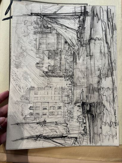 POCHETTE A DESSINS comprenant, dessins et...