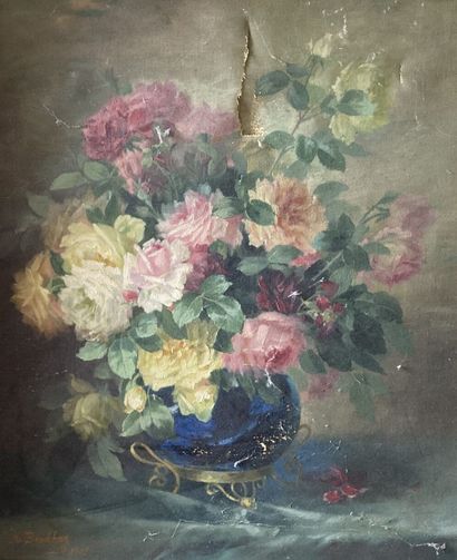 École du XXe siècle 
Nature morte aux fleurs...