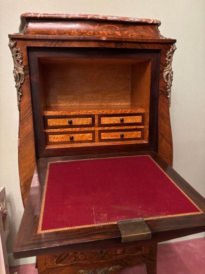Wood veneered and inlaid FLAP SECRETARY opening...