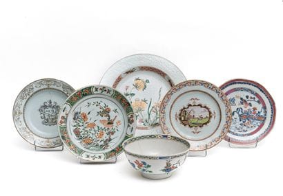 China 
Porcelain set with polychrome enameled...