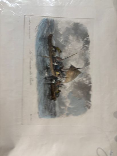 POCHETTE A DESSINS comprenant, gravures dessins...