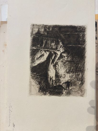 POCHETTE A DESSINS comprenant, gravures et...