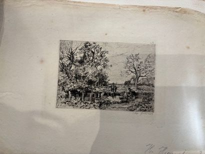 POCHETTES A DESSINS comprenant, huile sur...