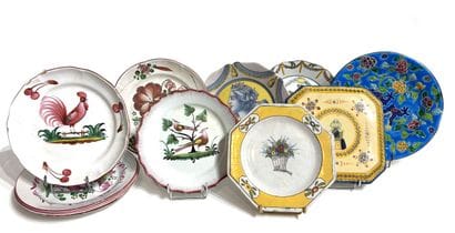 ASSIET SET IN FIREWARE with polychrome enamelled...