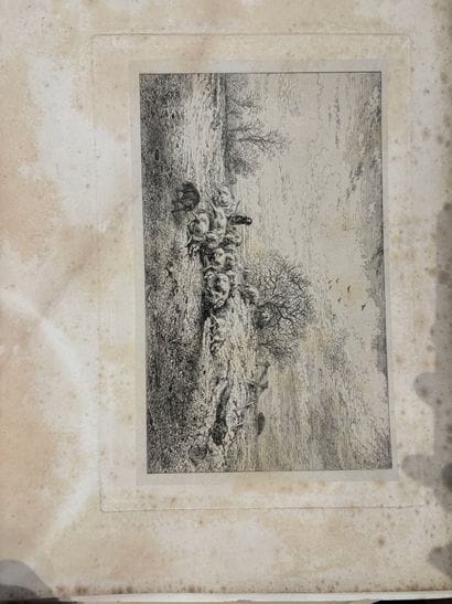 POCHETTES A DESSINS comprenant, huile sur...