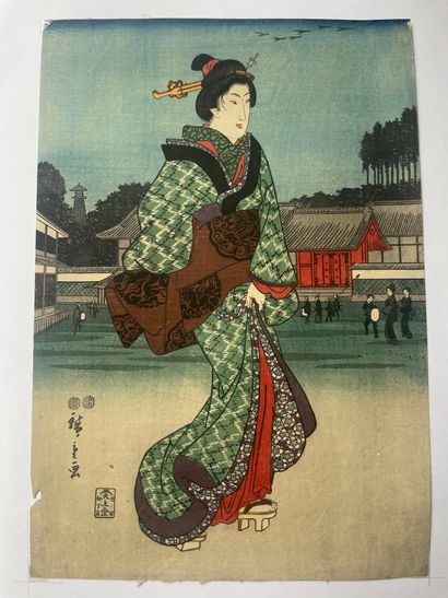 Ensemble d'estampes comprenant: 
- Utagawa...