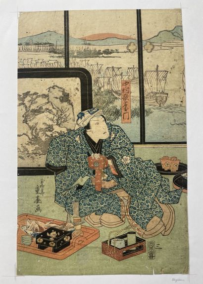 Ensemble d'estampes comprenant: 
- Utagawa...