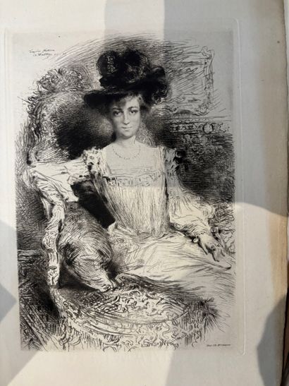 POCHETTES A DESSINS comprenant, huile sur...