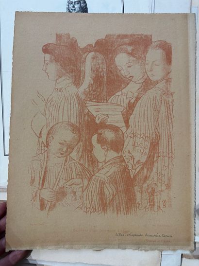POCHETTE A DESSINS comprenant, gravures et...