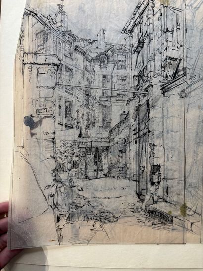 POCHETTE A DESSINS comprenant, dessins et...