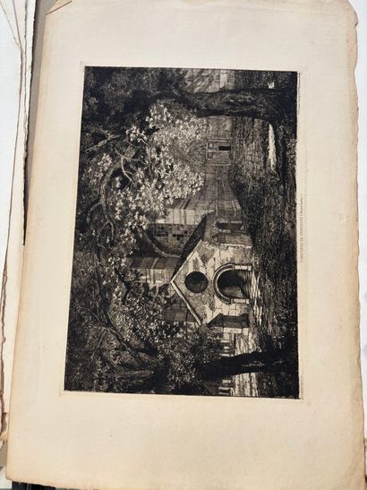 POCHETTE A DESSINS comprenant, gravures et...