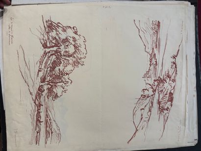 POCHETTE A DESSINS comprenant, gravures,...