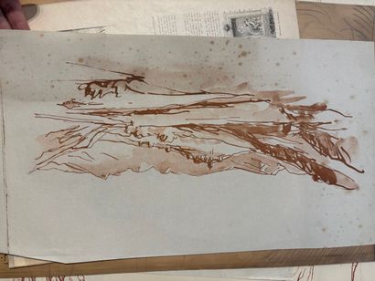 POCHETTE A DESSINS comprenant, gravures,...