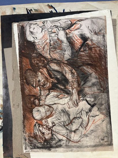 POCHETTE A DESSINS comprenant, gravures,...