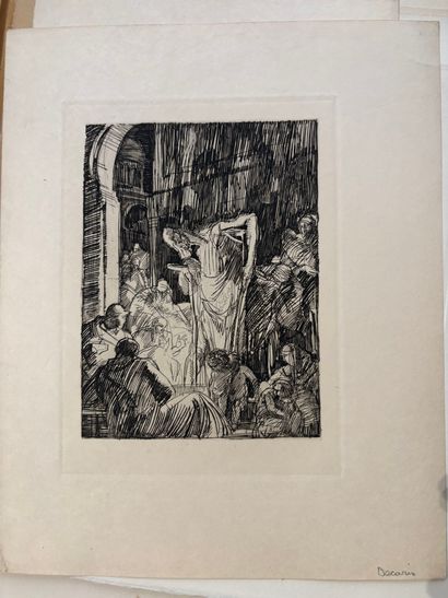 POCHETTE A DESSINS comprenant, gravures et...