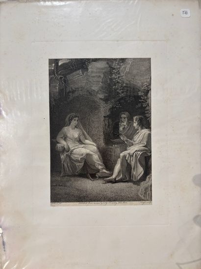 POCHETTE A DESSINS comprenant, gravures dessins...