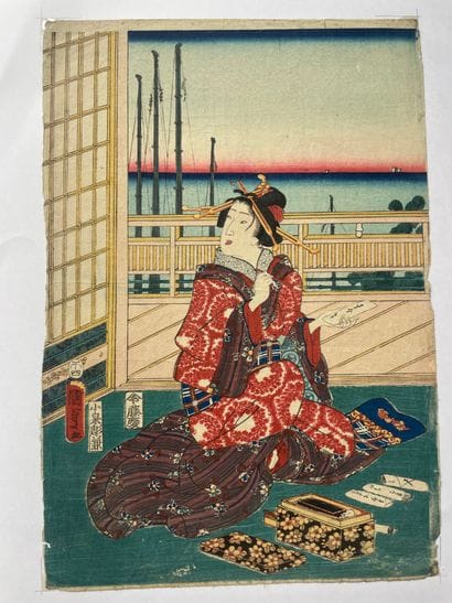 Ensemble d'estampes comprenant: 
- Utagawa...