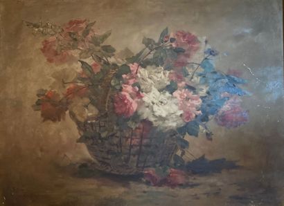 École du XXe siècle 
Nature morte aux fleurs...