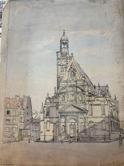 POCHETTE A DESSINS comprenant des gravures...