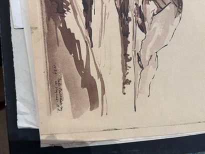 POCHETTE A DESSINS comprenant, gravures,...