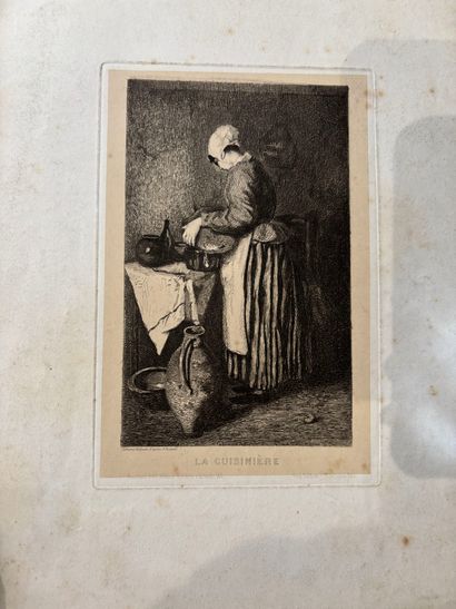 POCHETTES A DESSINS comprenant, huile sur...