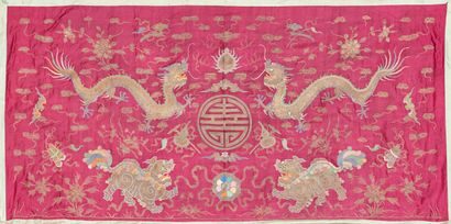CHINE - XIXe siècle
Ensemble de quatre tentures...