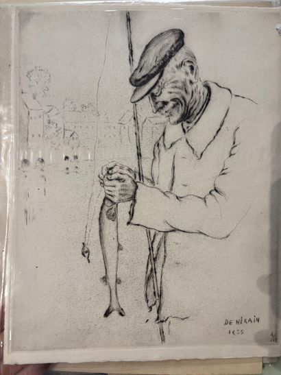 POCHETTE A DESSINS comprenant, gravures dessins...