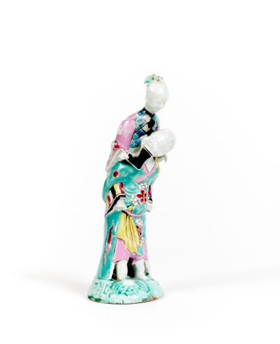 CHINE
Groupe à deux figures en porcelaine...