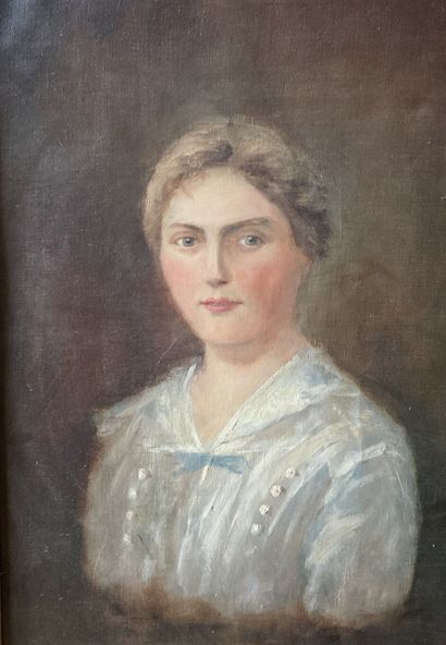École de la fin du XIXe siècle 
Portrait...