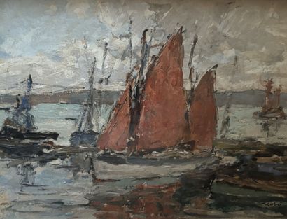Georges GOBO (1876-1956)
Voiliers à Douarnenez
Huile...