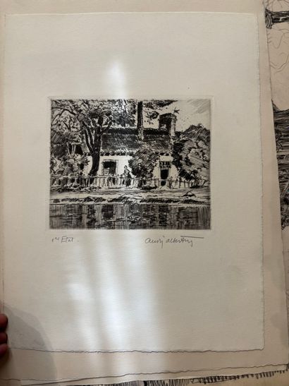 POCHETTE A DESSINS comprenant, gravures,...