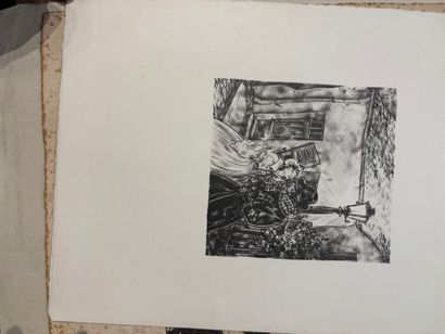 POCHETTE A DESSINS comprenant, gravures,...