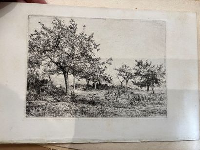 POCHETTES A DESSINS comprenant, huile sur...