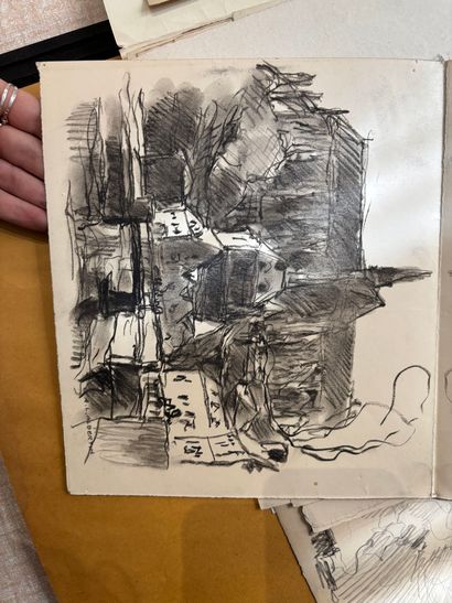 POCHETTE A DESSINS comprenant, gravures,...