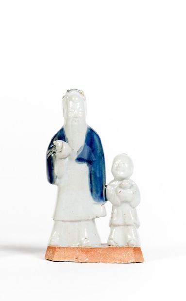 CHINE
Groupe à deux figures en porcelaine...
