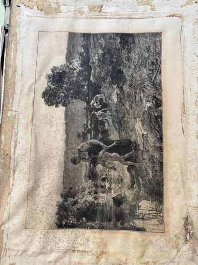 POCHETTE A DESSINS comprenant, gravures dessins...