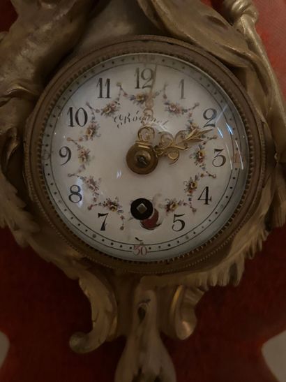 Gilt bronze CARTEL, enameled dial signed...