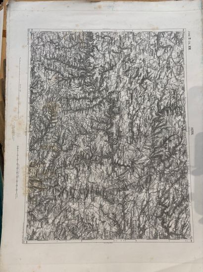 POCHETTE A DESSINS comprenant, gouaches sur...