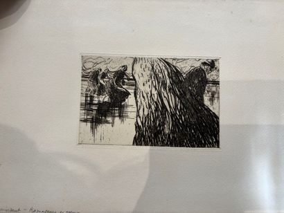 POCHETTES A DESSINS comprenant, huile sur...