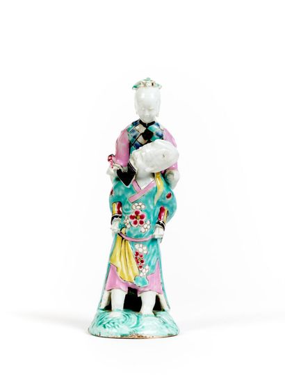 CHINE
Groupe à deux figures en porcelaine...