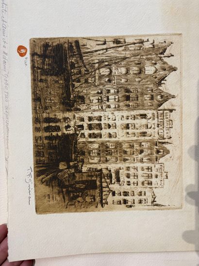 POCHETTE A DESSINS comprenant, gravures et...
