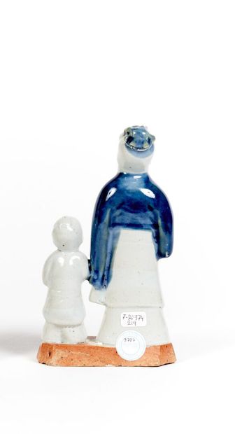 CHINE
Groupe à deux figures en porcelaine...