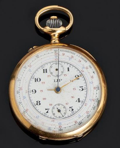 Montre de poche, à remontoir, en or jaune...