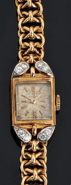 Montre bracelet de dame, rectangulaire, en...