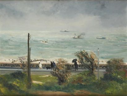 Gaston SEBIRE (1920-2001)
Marine au Havre...